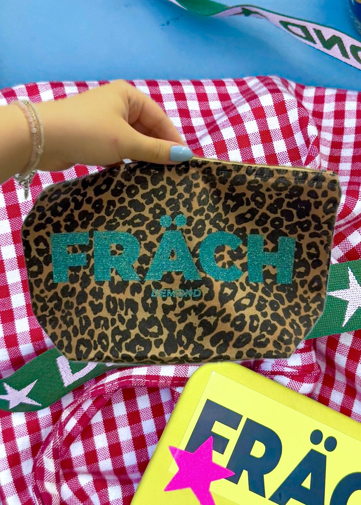 FRÄCH Leo Aqua Glitzer Necessaire