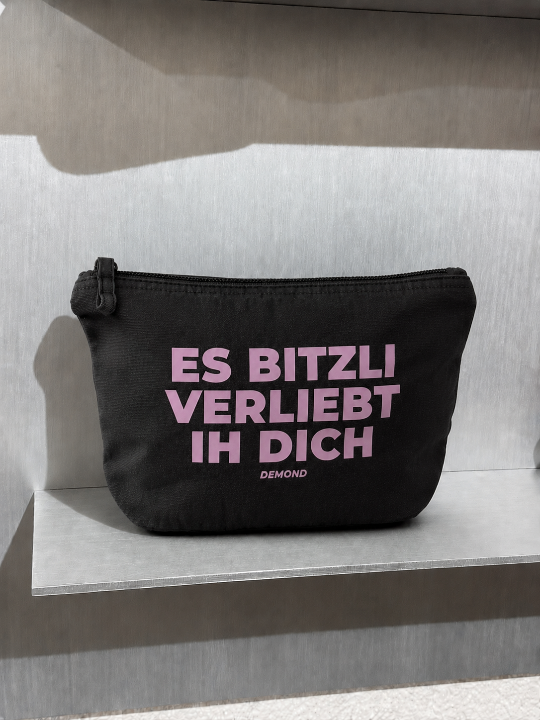 Es bitzli verliebt ih dich Rosa Schwarz Necessaire