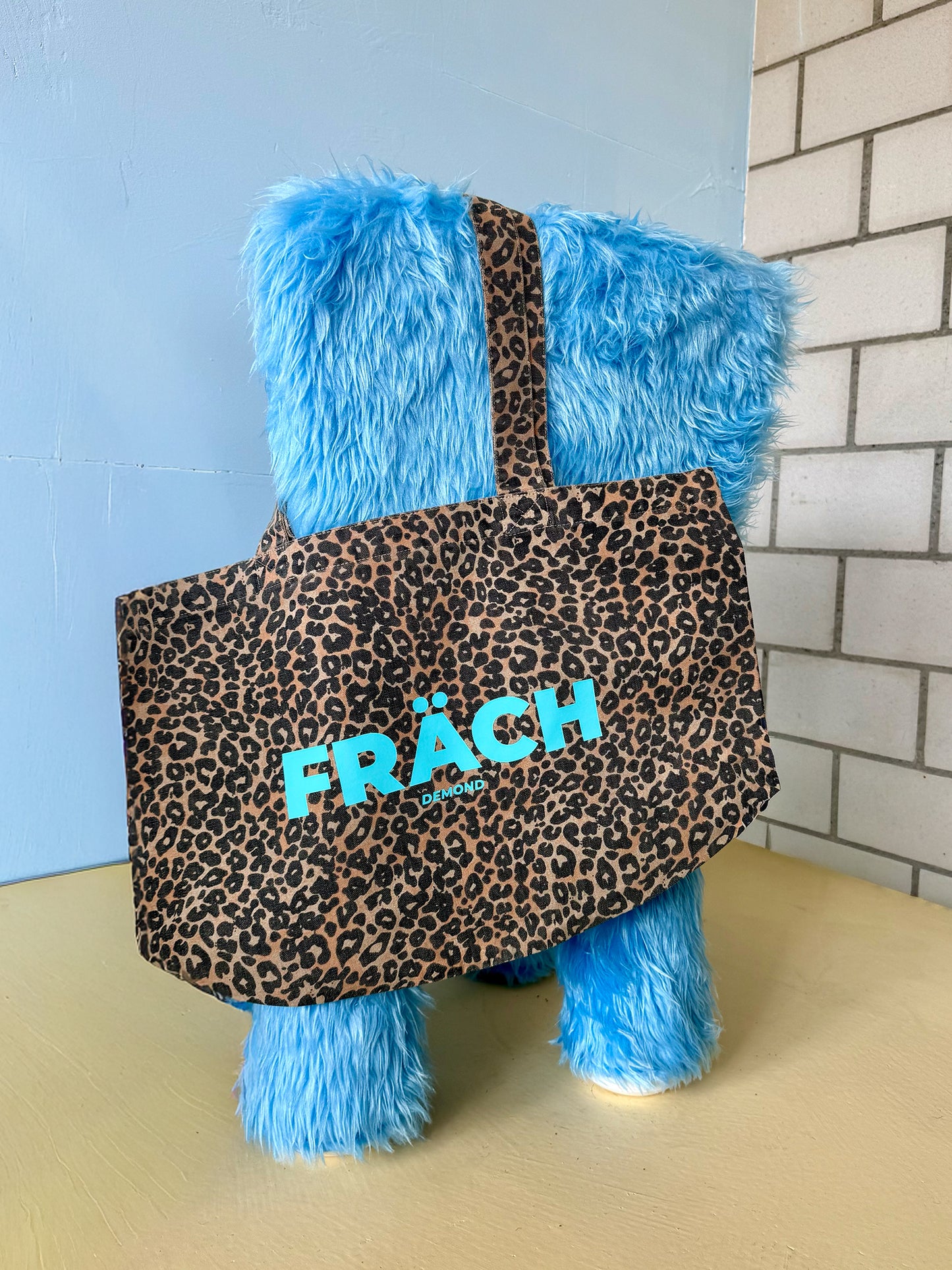 FRÄCH Aqua Leopard Print Shopper