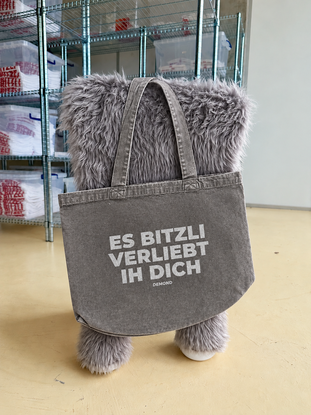 Es bitzli verliebt ih dich shopper schwarz Glitzer