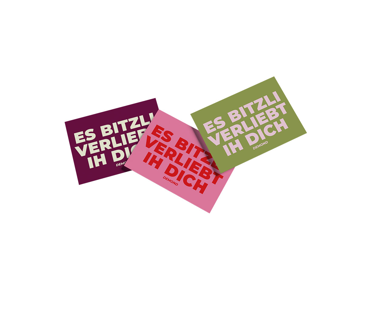 Postkarten 3 Stk «Es bitzli verliebt ih dich»