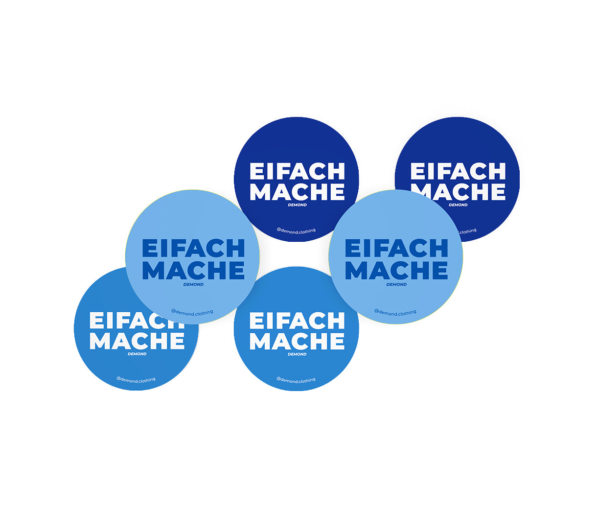 Stickers 6 Stk «EIFACH MACHE» Blau