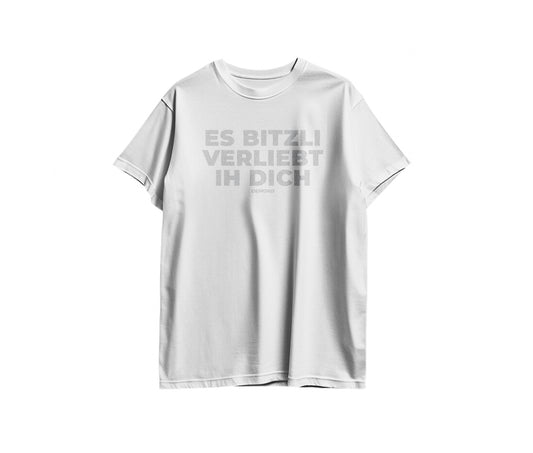 Es bitzli verliebt ih dich T-Shirt silberner Glitzer