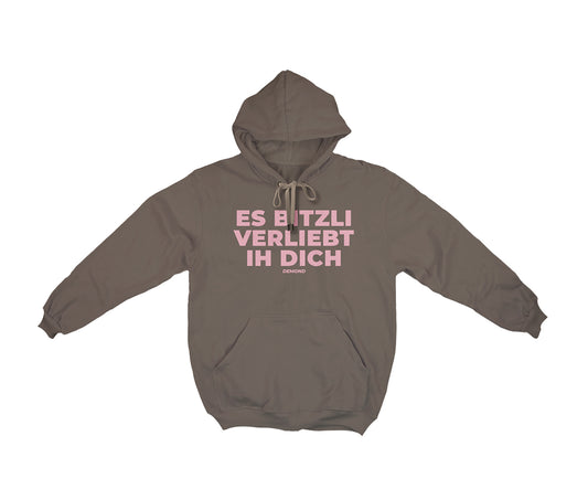 Es bitzli verliebt ih dich Hoodie Mocha