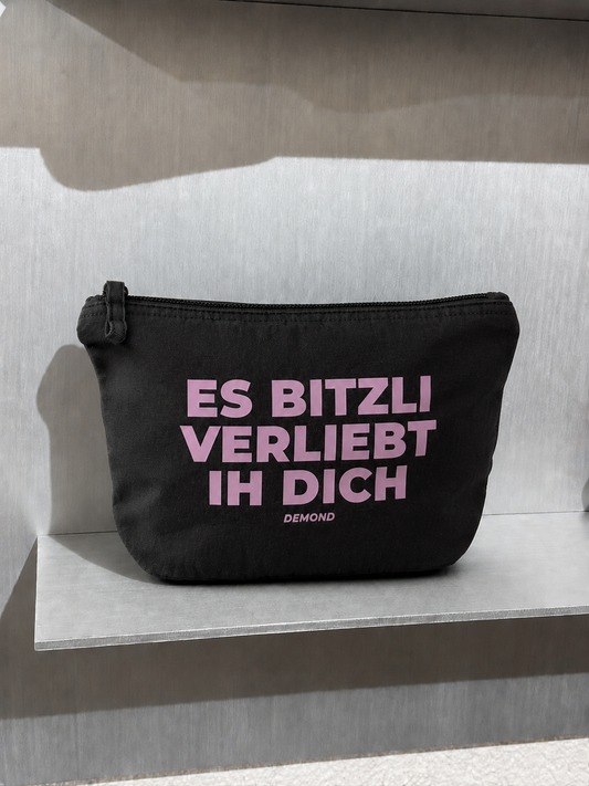 Es bitzli verliebt ih dich Rosa Schwarz Necessaire
