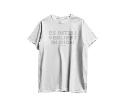 Es bitzli verliebt ih dich T-Shirt silberner Glitzer