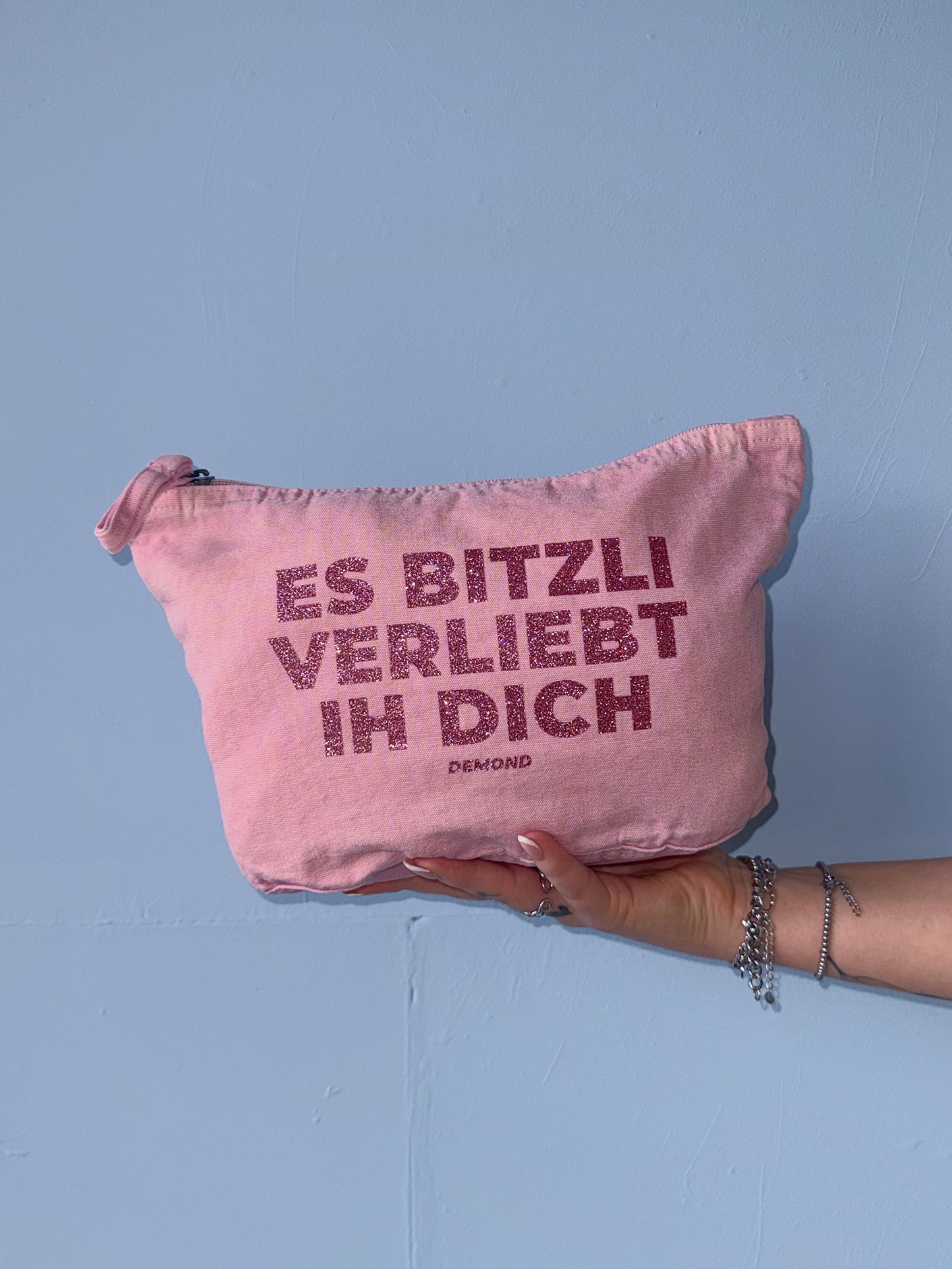 Es bitzli verliebt ih dich rosa glitzer Necessaire