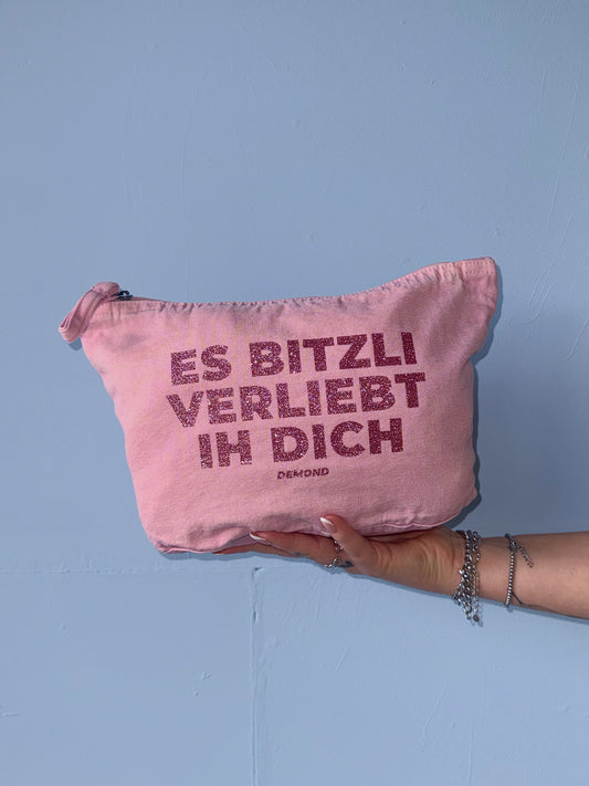 Es bitzli verliebt ih dich rosa glitzer Necessaire