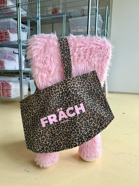 FRÄCH Rosa Leopard Print Shopper