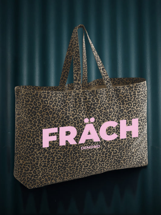 FRÄCH XXL Leopard Print Shopper