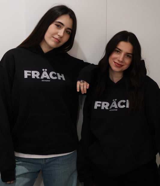 FRÄCH Hoodie Schwarz silberner Glitzer
