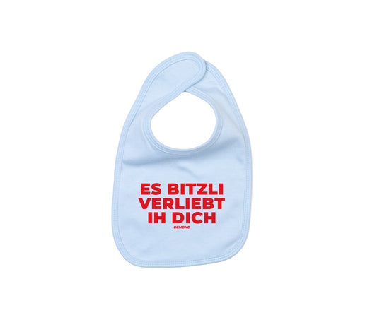 Es bitzli verliebt ih dich Lätzchen Blau